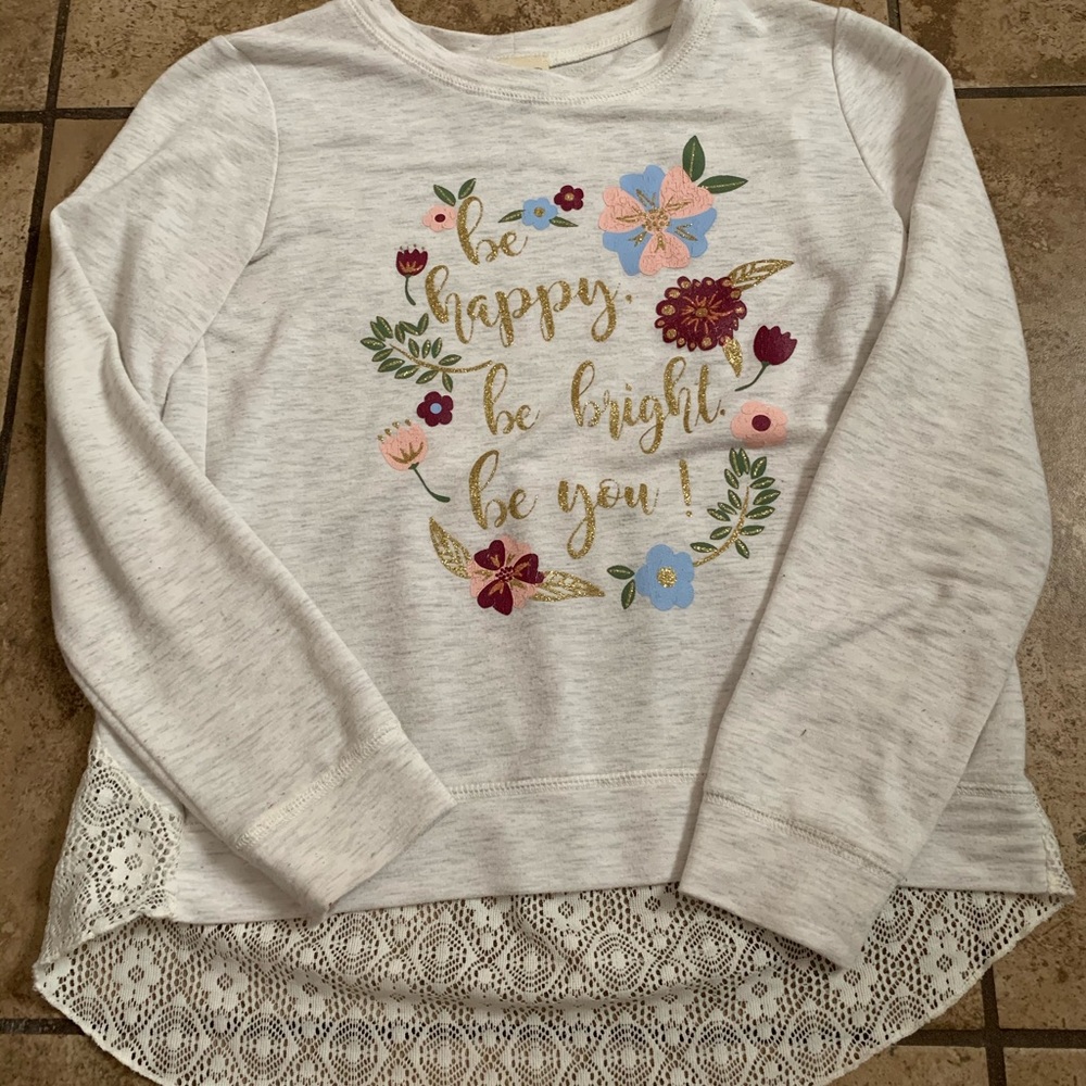 pretty “be happy, be bright, be you” long sleeve